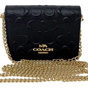 Coach Signature Leather Mini Wallet on a Chain Style No. C7361 Black