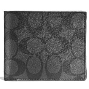 Coach ID Billfold Wallet In Signature Canvas Charcoal/Black