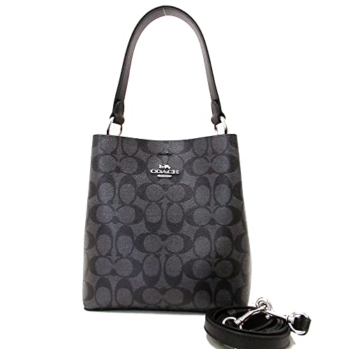 COACH Women's Small Town Bucket Bag (Signature Canvas - Graphite - Wine - Black)