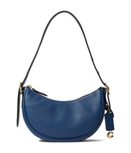 coach soft pebble leather luna shoulder bag true blue one size