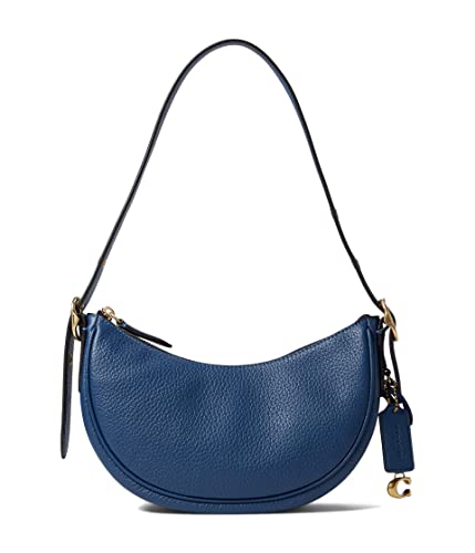 COACH Soft Pebble Leather Luna Shoulder Bag True Blue One Size