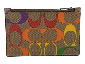 coach zip card case in rainbow signature coated canvas style no. c9862