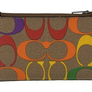 COACH Zip Card Case In Rainbow Signature Coated Canvas Style No. C9862