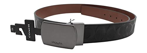 Coach Men's Plaque Buckle Cut-To-Size Reversible Belt, 38mm