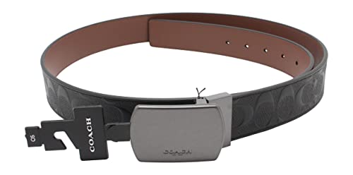 Coach Men's Plaque Buckle Cut-To-Size Reversible Belt, 38mm