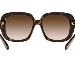 COACH Woman Sunglasses Dark Tortoise Frame, Brown Gradient Lenses, 56MM