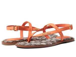 coach women’s josie leather sandals orange 8.5 b – medium