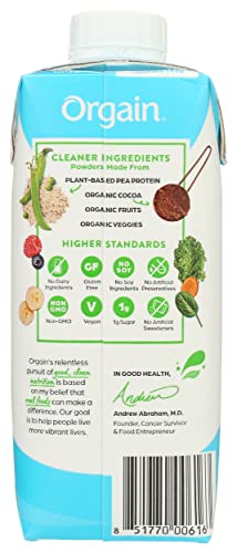 ORGAIN Creamy Chocolate Plant Based Protein Shake, 11 FZ