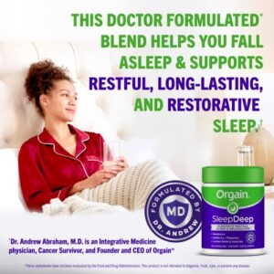 Orgain SleepDeep, Melatonin Sleep Support Supplement - Built with Magnesium, GABA, L-Theanine, L- Tryptophan, Chamomile, Lemon Balm, and Valerian Root, Doctor Formulated, Gluten Free, Soy Free, 60 ct