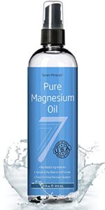 pure magnesium oil spray – big 12 fl oz (lasts 9 months) 100% natural, usp grade = no unhealthy trace minerals – from an ancient underground permian seabed in usa – free ebook included