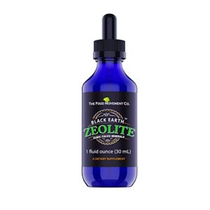 the food movement black earth zeolite with humic fulvic acids, trace minerals for gut health, immune support – 1oz liquid drops supplement