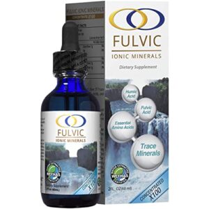 optimally organic water extracted fulvic ionic minerals x100 – fulvic acid – humic acid – 77 trace minerals – amino acids – electrolytes – 2 month supply – increase energy & metabolism
