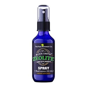 the food movement black earth zeolite with humic and fulvic acids and trace minerals for detox, digestion, immunity, and more – pump spray bottle
