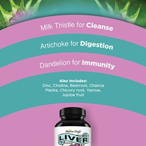 Liver Cleanse Detox & Repair Formula - Herbal Liver Support Supplement with Milk Thistle Dandelion Root Organic Turmeric and Artichoke Extract to Renew Liver Health - Silymarin Milk Thistle Capsules