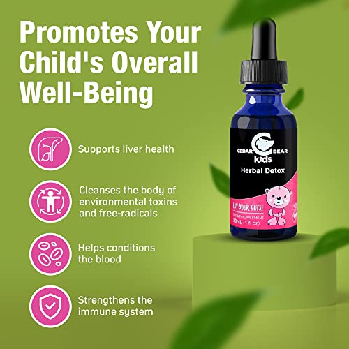 Cedar Bear - Herbal Detox for Kids - Luv Your Guts! a Liquid Herbal Supplement 1 fl oz / 30 ml