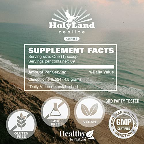 HolyLand Zeolite Cleanse | Zeolite Detox Powder (400 Gram Value Size) | Natural, Activated Clinoptilolite - Supports Energy, Mental Focus, pH Balance, Immune Defense, & Optimal Gut Health