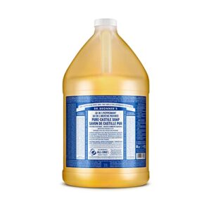 dr. bronner’s – pure-castile liquid soap (peppermint, 1 gallon) – made with organic oils, 18-in-1 uses: face, body, hair, laundry, pets and dishes, concentrated, vegan, non-gmo