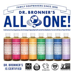 Dr. Bronner’s - Pure-Castile Liquid Soap (Lavender, 8 ounce) - Made with Organic Oils, 18-in-1 Uses: Face, Body, Hair, Laundry, Pets and Dishes, Concentrated, Vegan, Non-GMO