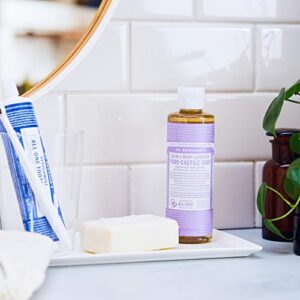 Dr. Bronner’s - Pure-Castile Liquid Soap (Lavender, 8 ounce) - Made with Organic Oils, 18-in-1 Uses: Face, Body, Hair, Laundry, Pets and Dishes, Concentrated, Vegan, Non-GMO