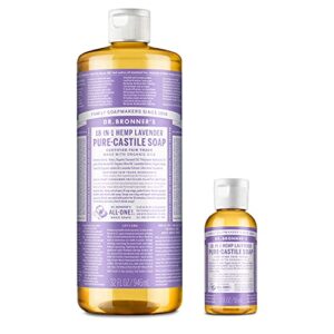 dr. bronner’s pure-castile liquid soap – lavender bundle. 32 oz. bottle and 2 oz. travel bottle