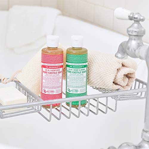 Dr. Bronner's - Pure-Castile Liquid Soap (Rose, 8 ounce) - Made with Organic Oils, 18-in-1 Uses: Face, Body, Hair, Laundry, Pets and Dishes, Concentrated, Vegan, Non-GMO