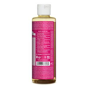 Dr. Bronner's - Pure-Castile Liquid Soap (Rose, 8 ounce) - Made with Organic Oils, 18-in-1 Uses: Face, Body, Hair, Laundry, Pets and Dishes, Concentrated, Vegan, Non-GMO