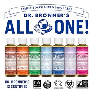 Dr. Bronner’s - Pure-Castile Liquid Soap (Eucalyptus, 8 ounce) - Made with Organic Oils, 18-in-1 Uses: Face, Body, Hair, Laundry, Pets and Dishes, Concentrated, Vegan, Non-GMO