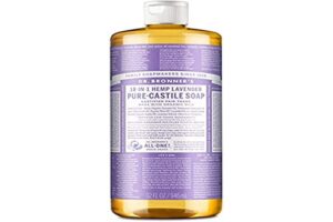dr. bronner’s – pure-castile liquid soap (lavender, 32 ounce) – made with organic oils, 18-in-1 uses: face, body, hair, laundry, pets and dishes, concentrated, vegan, non-gmo