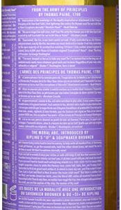 Dr. Bronner’s - Pure-Castile Liquid Soap (Lavender, 32 Ounce) - Made with Organic Oils, 18-in-1 Uses: Face, Body, Hair, Laundry, Pets and Dishes, Concentrated, Vegan, Non-GMO