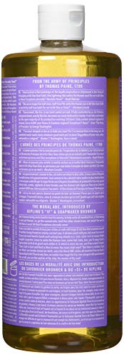 Dr. Bronner’s - Pure-Castile Liquid Soap (Lavender, 32 Ounce) - Made with Organic Oils, 18-in-1 Uses: Face, Body, Hair, Laundry, Pets and Dishes, Concentrated, Vegan, Non-GMO