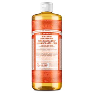 dr. bronner’s – pure-castile liquid soap (tea tree, 32 ounce) – made with organic oils, 18-in-1 uses: acne-prone skin, dandruff, laundry, pets and dishes, concentrated, vegan, non-gmo