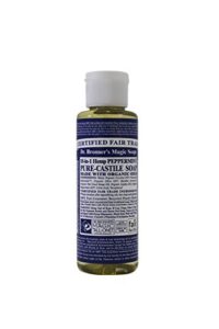 dr. bronner’s liquid soap, magic all one pure castile, peppermint 18 in 1, 4 fluid ounce