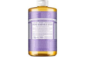dr. bronner’s – pure-castile liquid soap (lavender, 32 ounce) – made with organic oils, 18-in-1 uses: face, body, hair, laundry, pets and dishes, concentrated, vegan, non-gmo