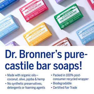 Dr. Bronner's - Gift Set: 3 Peppermint Soaps and 1 Unscented Shaving Soap - Certified Organic, Cleanses and Moisturizes, Versatile, Use on Face, Body, Hair and More, Non-GMO, Vegan (4-Pack)