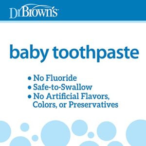 Dr. Brown's Baby Toothpaste, Strawberry Flavor Toddlers and Kids Love, Fluoride Free, Made in the USA, 0-3 years, 1.4oz