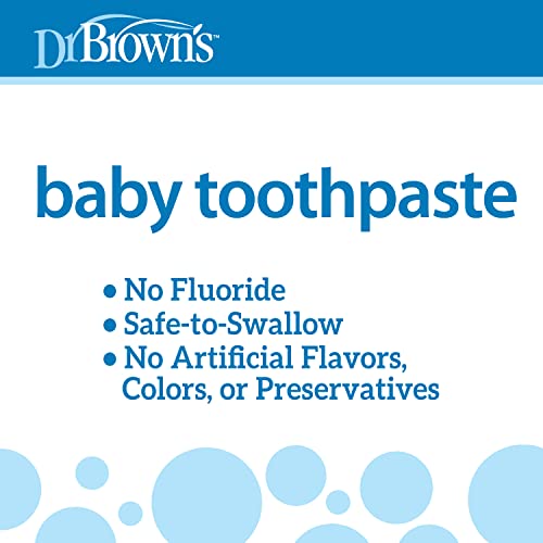 Dr. Brown's Baby Toothpaste, Strawberry Flavor Toddlers and Kids Love, Fluoride Free, Made in the USA, 0-3 years, 1.4oz