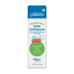 Dr. Brown's Baby Toothpaste, Strawberry Flavor Toddlers and Kids Love, Fluoride Free, Made in the USA, 0-3 years, 1.4oz