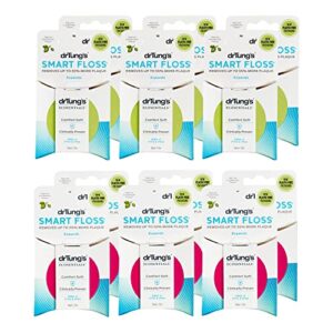 drtung’s smart floss – natural floss, ptfe & pfas free floss, gentle on gums, expands & stretches, bpa free floss – natural dental floss cardamom flavor (pack of 12)
