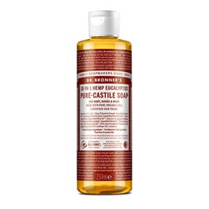 dr. bronner’s magic soaps: liquid castile soap, eucalyptus 8 oz (3 pack)