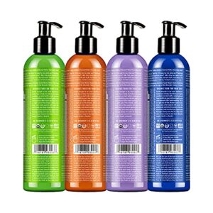 Dr. Bronner's - Organic Lotion (8 oz Variety Pack) Peppermint, Lavender Coconut, Orange Lavender, & Patchouli Lime - Body Lotion & Moisturizer, Certified Organic, Soothing for Hands, Face & Body, Nourishes & Hydrates, Vegan | 4 Count