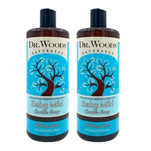 dr. woods unscented baby mild liquid castile soap, 32 ounce (pack of 2)