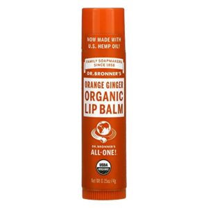 dr. bronner’s magic soaps organic lip balm, orange ginger, 0.15 ounce