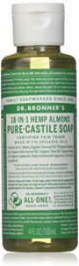 dr. bronners almond castille liquid soap, 4 fz