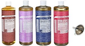 dr. bronner’s pure castile soap 4 rainbow variety pack, 32 oz