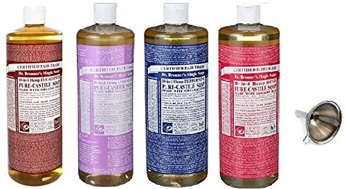 Dr. Bronner's Pure Castile Soap 4 Rainbow Variety Pack, 32 oz