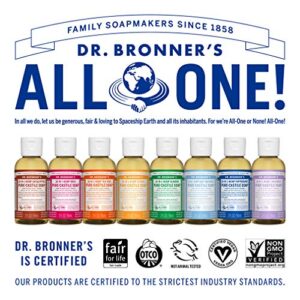 Dr. Bronner’s - Pure-Castile Liquid Soap (Lavender, 2 ounce) - Made with Organic Oils, 18-in-1 Uses: Face, Body, Hair, Laundry, Pets and Dishes, Concentrated, Vegan, Non-GMO