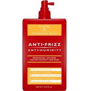 arvazallia antifrizz and antihumidity hair spray – professional frizz control, anti-humidity, heat protectant, and shine serum