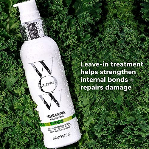 Color Wow Dream Cocktail Kale Infused – 50% stronger hair in a single use; Clinically proven to reduce breakage by 50%; Powerful heat protectant; Helps repair split ends