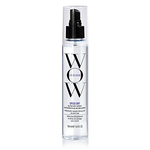 Color Wow Speed Dry Blow Dry Spray – Cuts blow dry time by at least 30%; Clinically proven; Alcohol free; Heat protectant; Helps prevent breakage and color fade; Cruelty free and gluten free