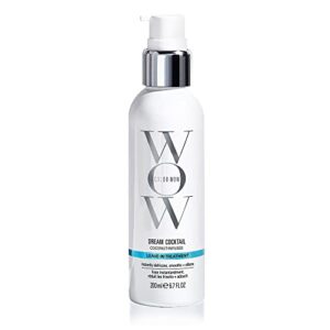 color wow dream cocktail coconut infused – no frizz leave in conditioner turns dry, damaged hair to silk in a single blow dry; coconut oil complex detangles, silkens; heat protection; closes cuticles